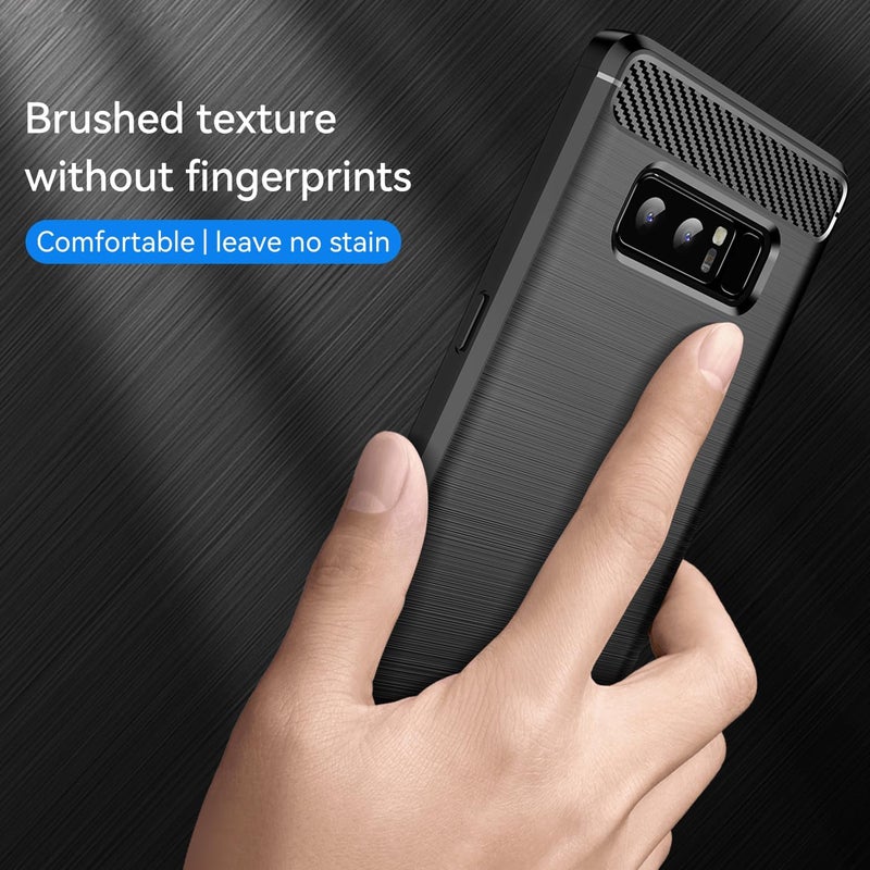 Aikcks for Samsung Galaxy Note8 Phone case, Shockproof, Scratch Resistant Carbon Fiber Jacket, Soft TPU, for Galaxy Note8 case (Black) - Image 4